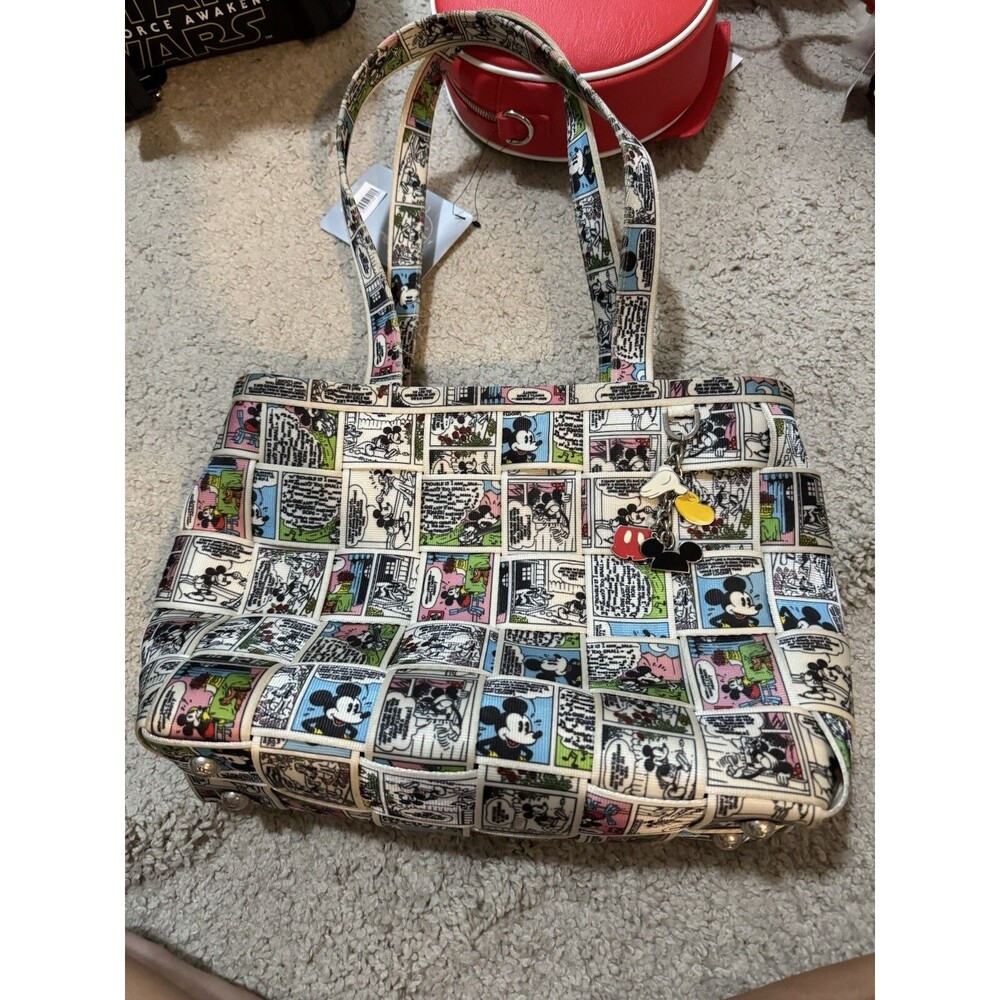 HARVEY'S SEATBELT Disney Mickey Comic strip PURSE BAG Rare Color Film Minnie